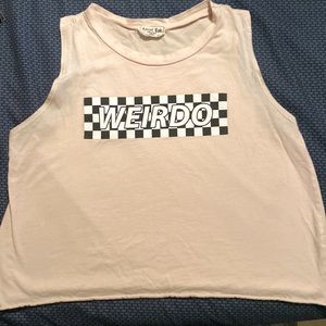 Local Lab Weirdo baby Pink tank cropped top size medium